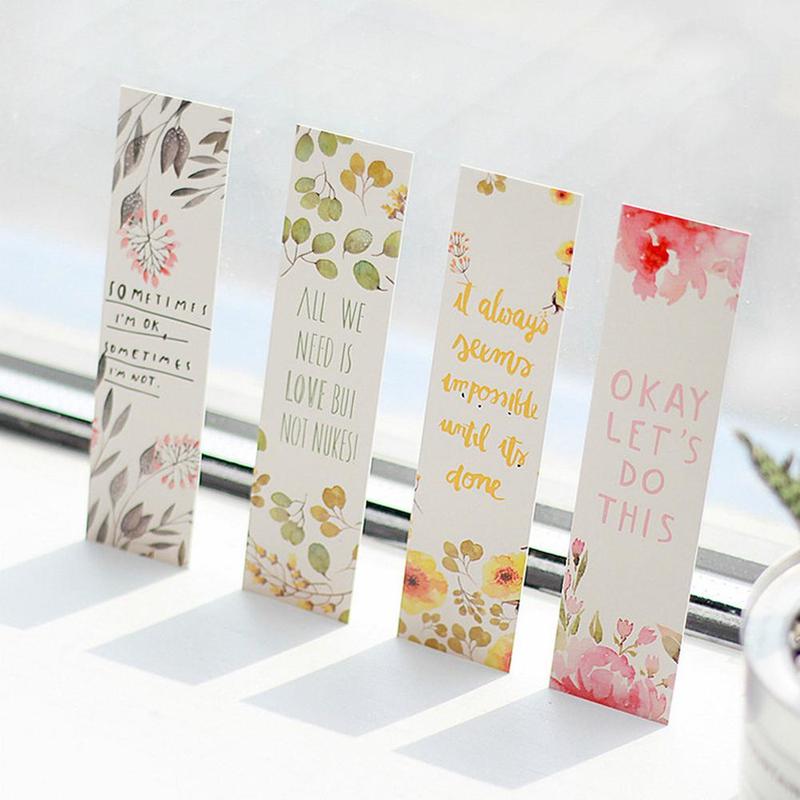 30pcs/set Beautiful Flowers Bookmarks Book Separation Fresh Page Bookmark Office Literary Supplies Small Bookmarks School D5Z3