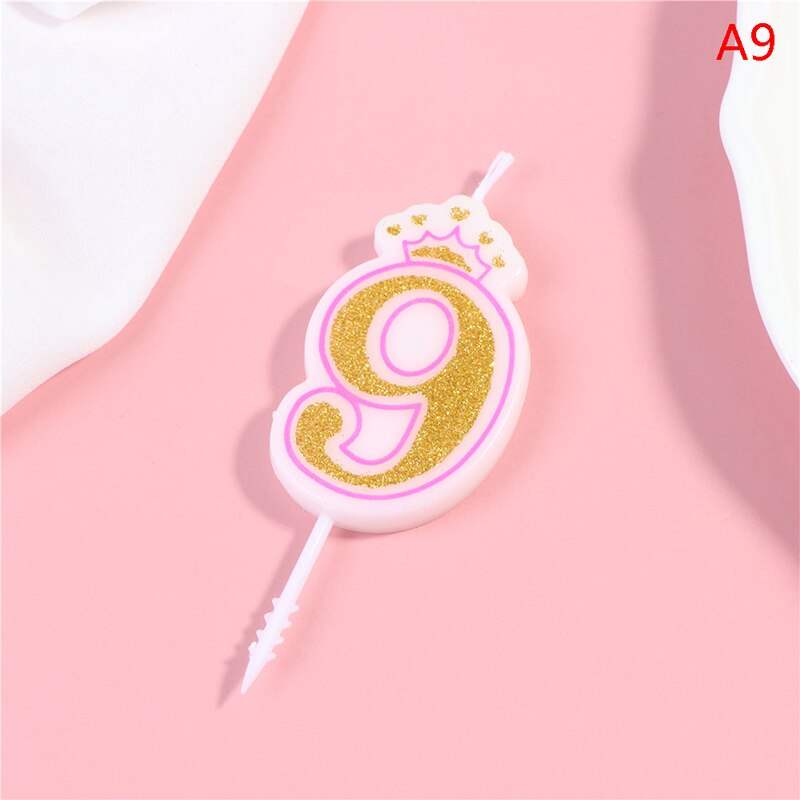 0-9 Nummer Verjaardag Kroon Kaarsen Leeftijd 0-9 Kind Verjaardag Feestartikelen Kaars Decoratie Cake Kaarsen: 9