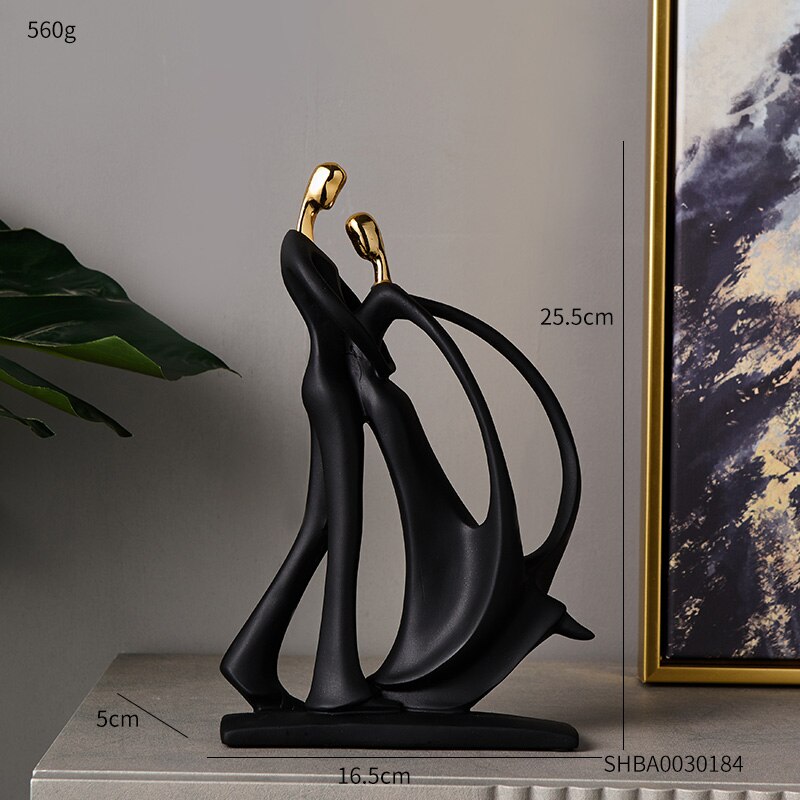 Home Decoration Accessories Modern Human Figurines Living Room Decor Character Resin Abstract Sculpture Office Desk Decorative: 25.5cm-Dancing