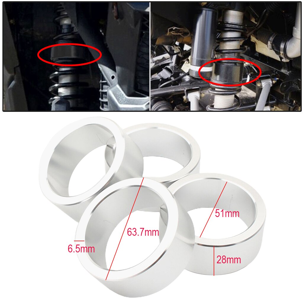 4 Pack 2.5'' Rise Suspension Lift Spacer Bushing Kit Fit for CAN AM Bombardier Outlander 650 800 ATV Silver
