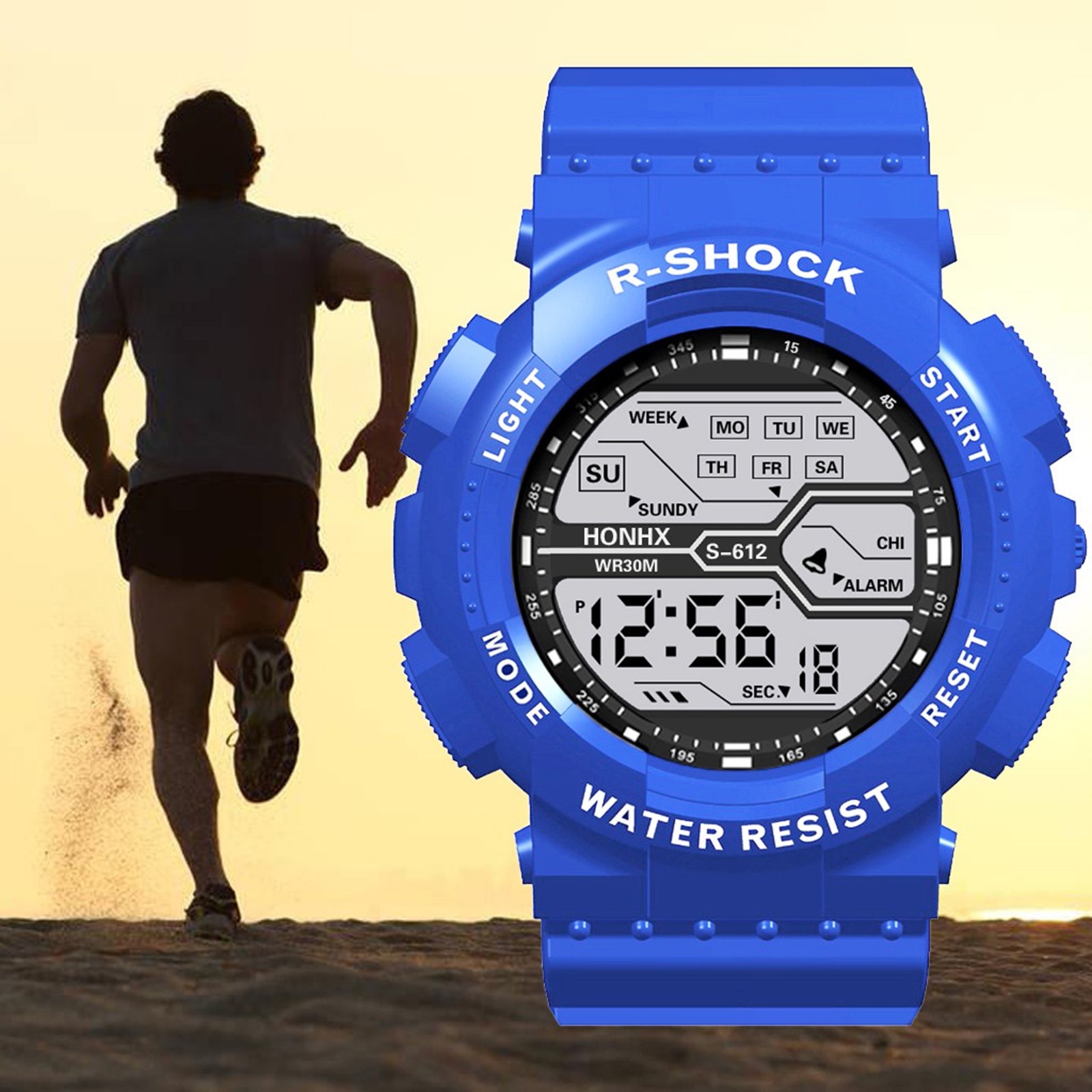 Wasserdicht männer Junge LCD Digital Stoppuhr Datum Gummi Sport Armbanduhr Kühle Licht Männer Sport Uhr hoch-ende Silikon