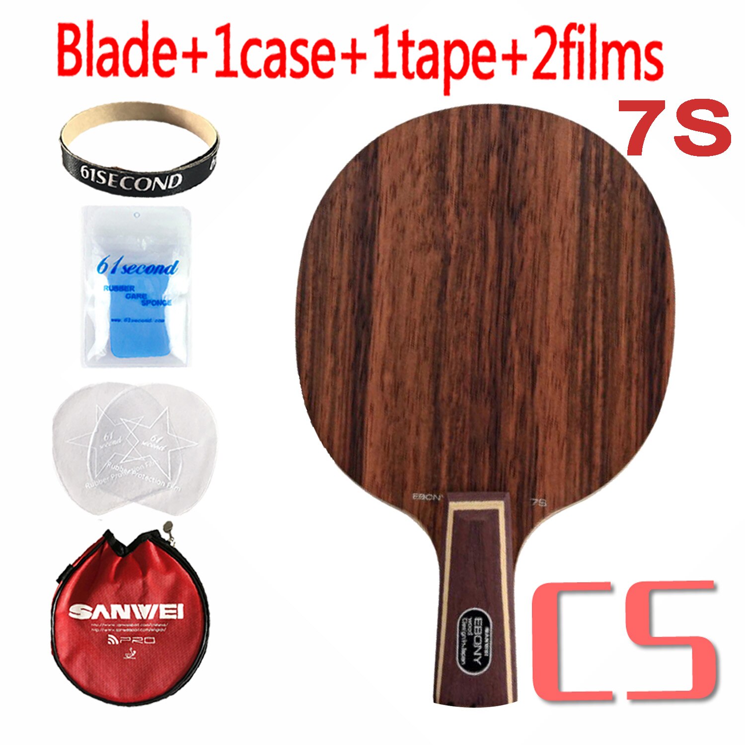 Original Sanwei H5s H7s Table Tennis Racket Ping Pong Blade Bat: H7S CS with YRM