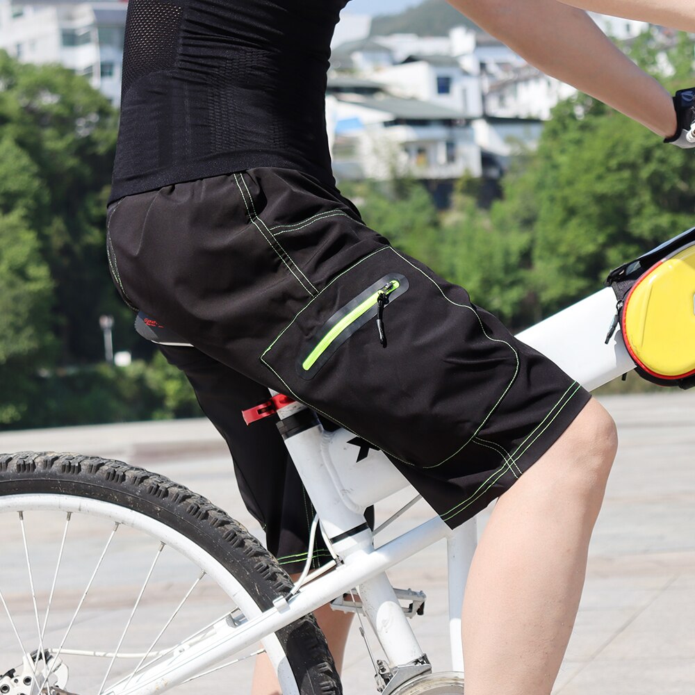 Wosawe mænd & #39 ;s korte ciclismo cykelshorts multi pocket mtb vandafvisende quick dry cykel bjergbukser motorcykel shorts
