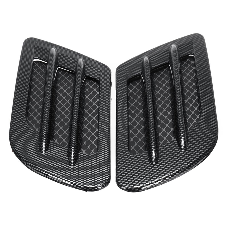 Car Bonnet Cover Carbon Fiber Air Intake Flow Side Vent Hood Scoop Sticker: Default Title