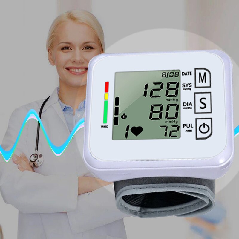 Medische Digitale Pols Bloeddrukmeter Automatische Tonometr Bp Meting Presion Arteriële Tensiometro Digitale Pols Bloed