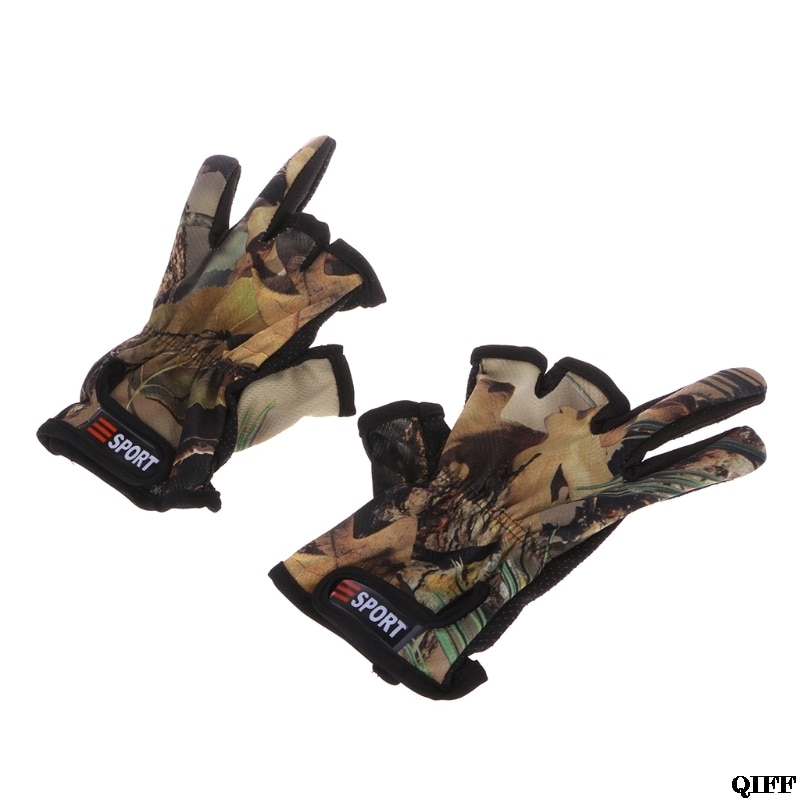 Vissen Handschoenen 3 Cut Vinger Slit Outdoor Sport Anti Slip Ademend Camouflage MAR28
