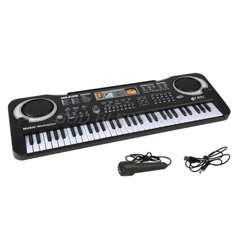 Teclado de Piano Digital con micrófono para niños, 61 teclas de órgano electrónico, Juguete musical,