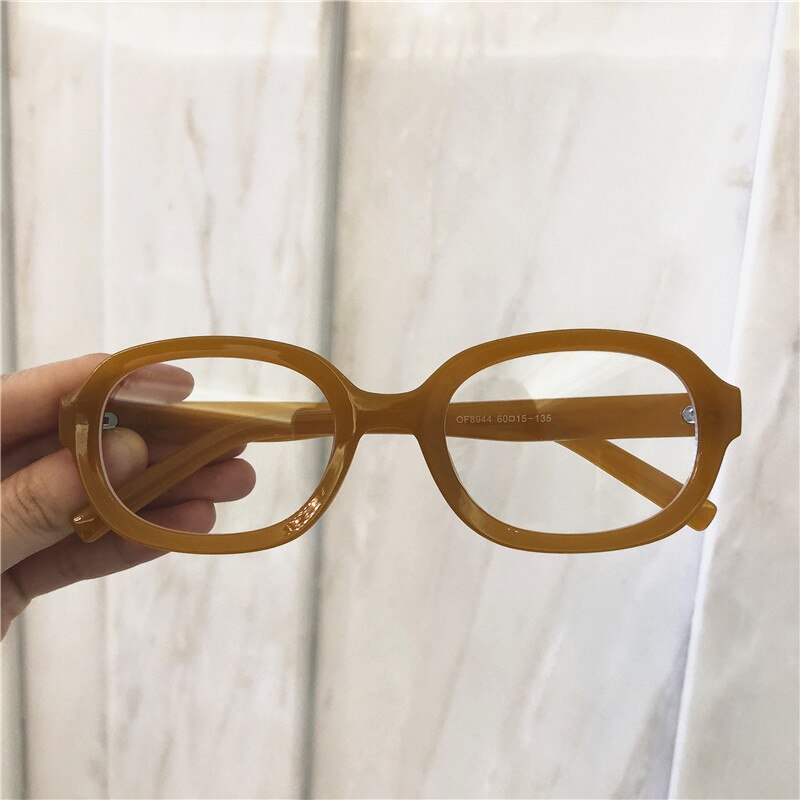 Vem sötnos trendiga 90s solglasögon dammärke retro oval båge solglasögon nyanser korea stil sunnies kvinnlig  s161: C10 kola klara