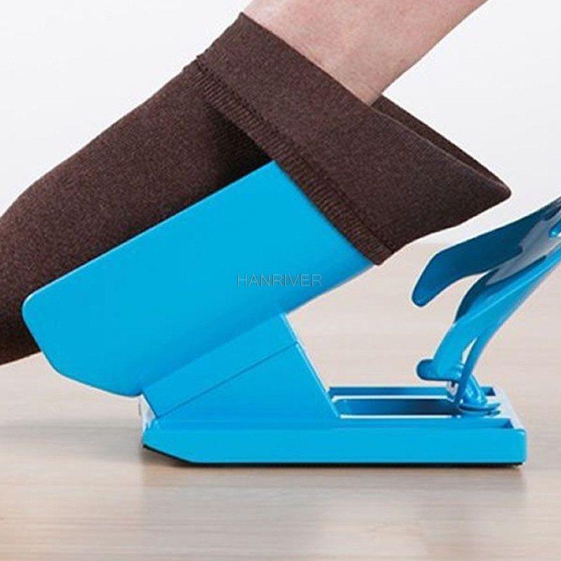 Kit azul auxiliar deslizante de 1 pieza, puede ayudar a quitar calcetines, adecuado para los ancianos, para usar calcetines, artefacto auxiliar Perezoso