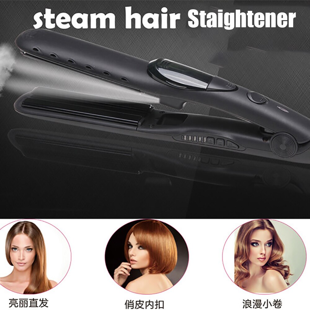 Huishouden Stoom Stijltang Straight Curl Dual-Gebruik Steil Haar Clip Stijltang Keramische Snelle Warmte Anti-Brandwonden