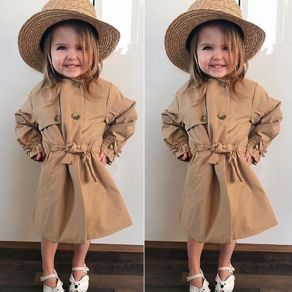 Toddlers Kid Baby Girl Clothes Spring Trench Coat Jacket Windbreaker Outwear Snowsuit Warm Overcoat 1-7Years