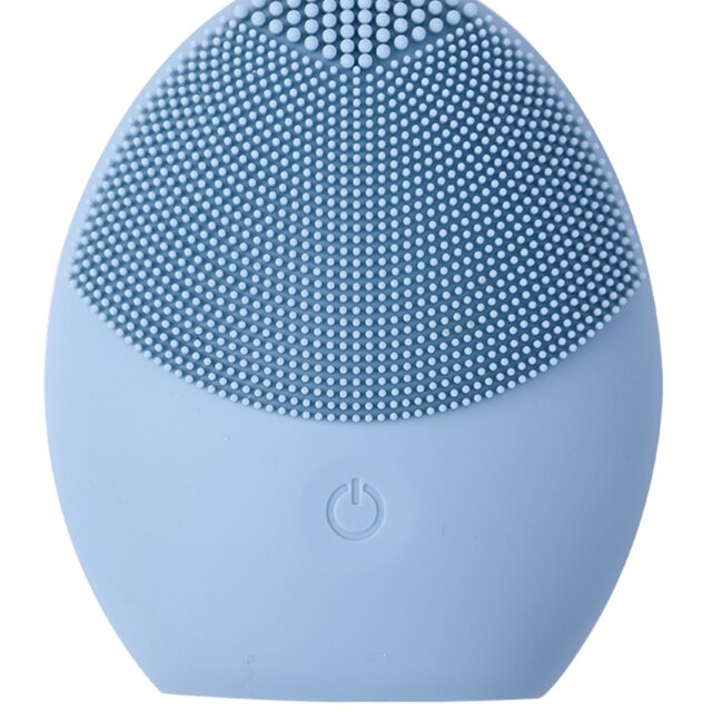 2020 nuova spazzola per la pulizia del viso in silicone mini massaggio elettrico strumento per la pulizia del viso impermeabile spazzola per la pulizia dei pori del viso profondo morbido: buio blu