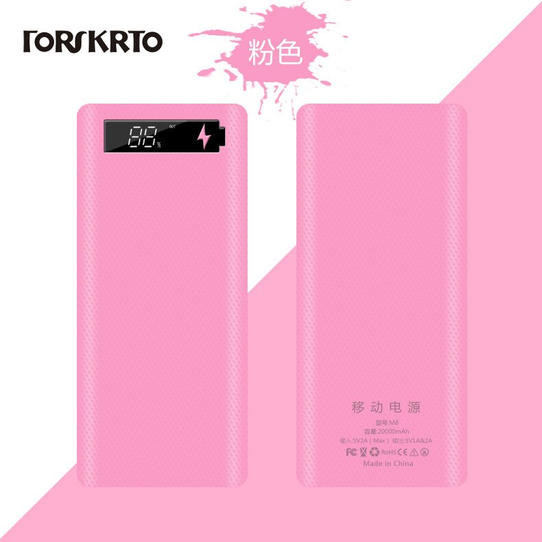 Forskrto 5V Dual USB 8*18650 Power Bank Type C USB Battery Box Mobile Phone Charger DIY Shell Case For IPhone X Samsung S10 Plus