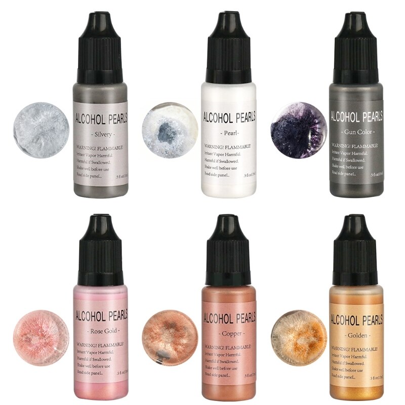 Resina de pigmento de Alcohol metálico, pintura concentrada a base de Alcohol, resina epoxi, colorante, artesanía de fundición de resina, 15ml