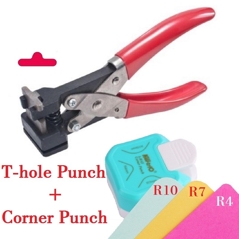 Perforadora de ranura en forma de T para teléfono móvil, alicates de corte de papel, PVC, plástico, tarjeta de identificación, Perforadora de película Tipo T: T add Corner Punch