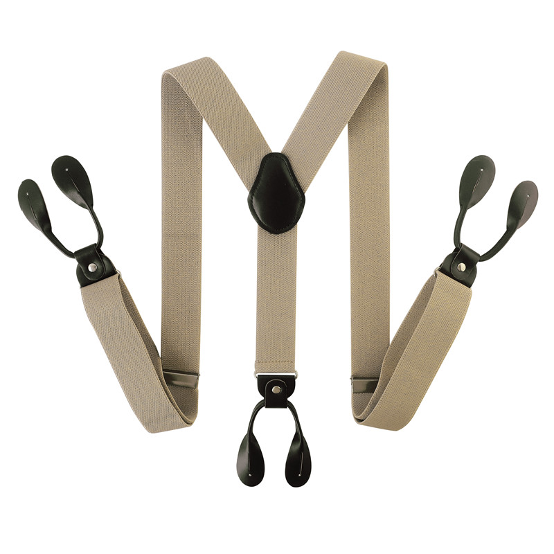 Bretelle Vintage ▾ da uomo di larghezza 3,5 cm con estremità a bottone in pelle PU nera rifinita con retrò a Y, bretelle elastiche regolabili per pantaloni, cintura: esercito verde