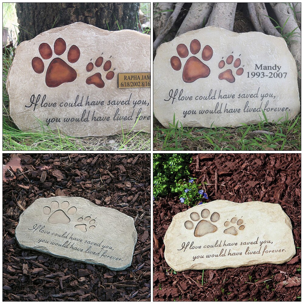 Dog Gravestone Paw Printing Pet Remembrance Memorial Stone Plaque Garden Stone
