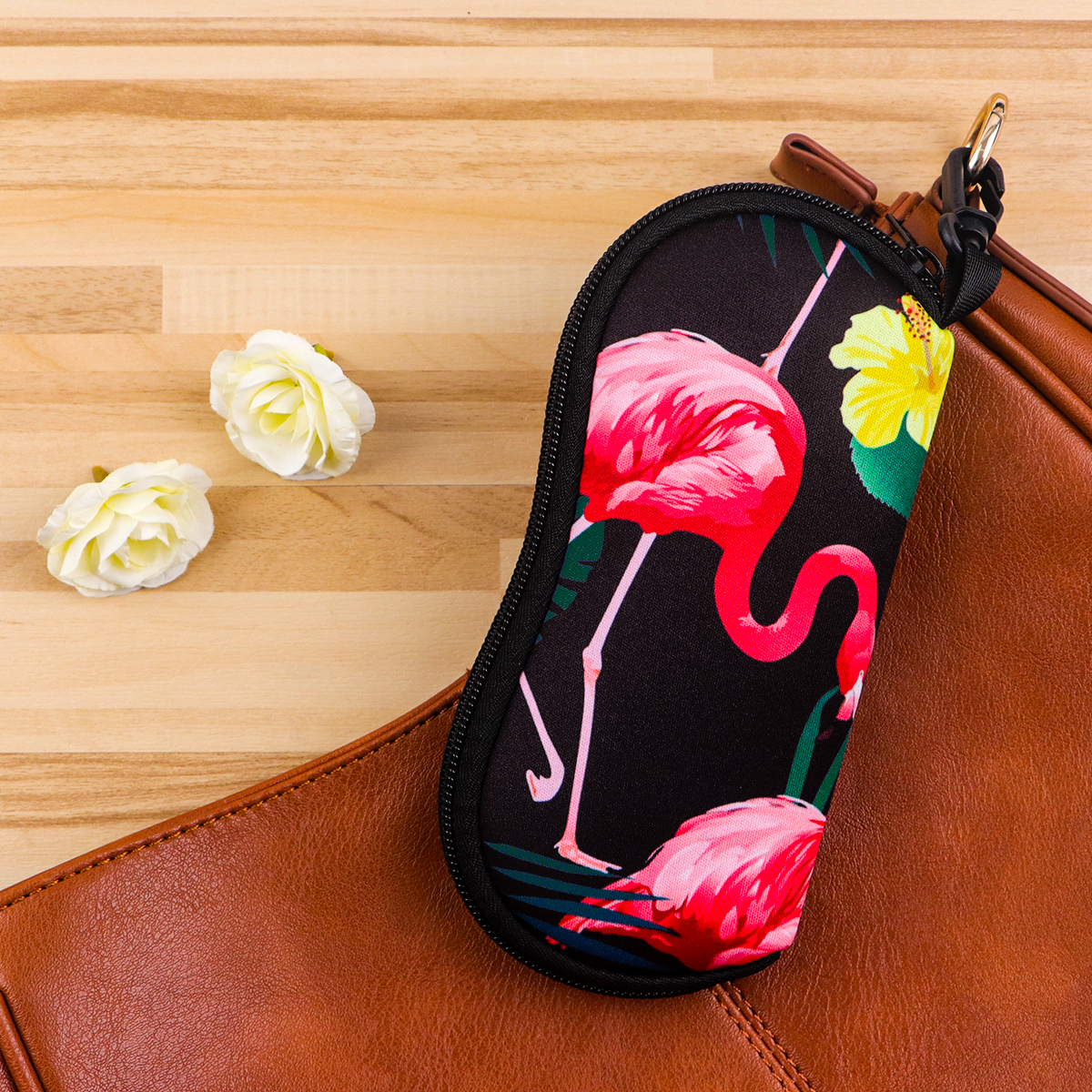 Flamingo Soft Shell Brillenkoker Roze Vogel Bril Beschermende Shell Kledingaccessoires Mannen Vrouwen Mode Brillentas