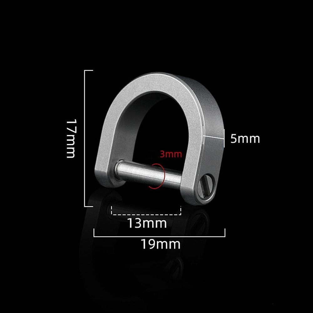 Titanium Alloy D Bow Staples Buckles Shackle Key Ring Keychain Hook Outdoor Bracelet Buckle Horseshoes Carabiner: Silver