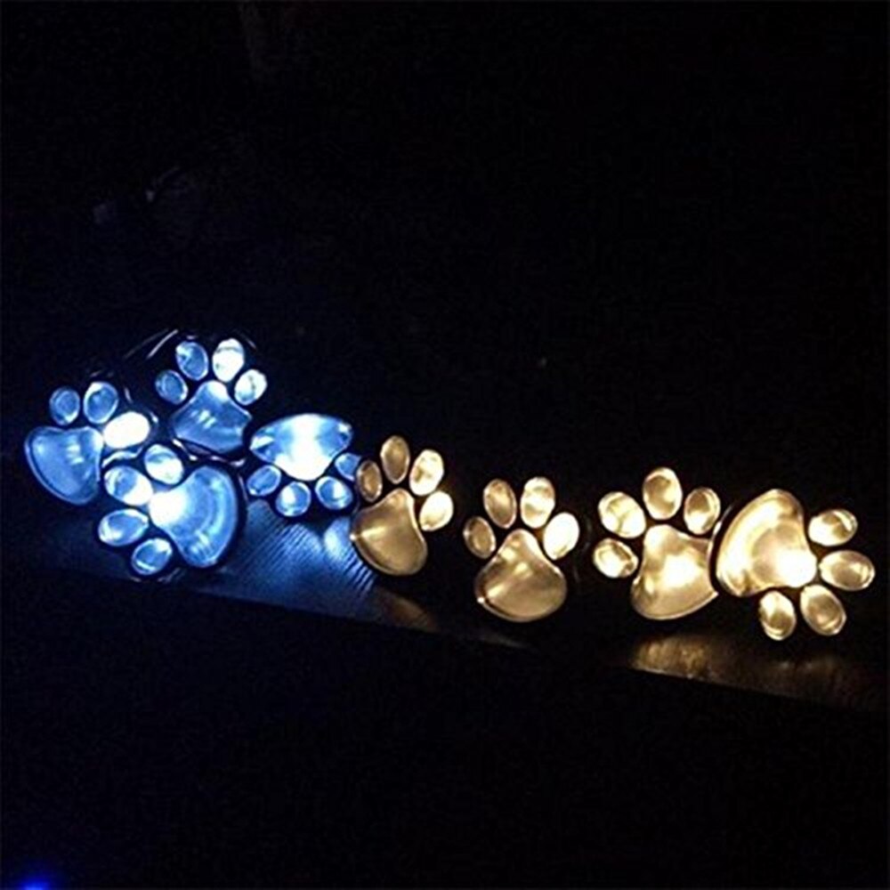 Set set of 4 led Solar Powered Cat Animal Paw Print LED Lights Garden Outdoors light Path Walkway Lawn Decoration Light