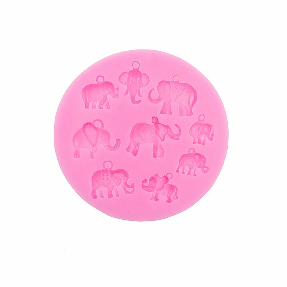 Prylar elefant silikonform tårta godis lera djur matlagning smycken gård choklad kakor bakning fuktgivande mögel