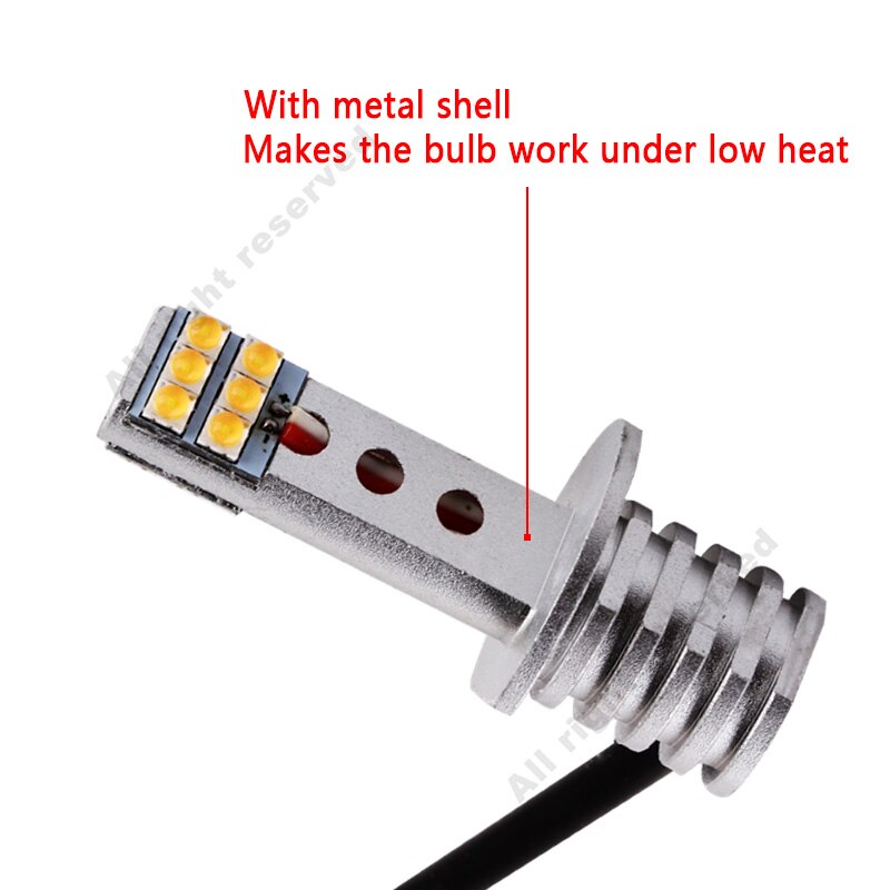2Pcs H1 Led-lampen Sharp Chip Witte Auto 12-SMD 750LM Drl Dagrijverlichting Mistlampen Auto Leds Auto rijden Lamp 12V-24V