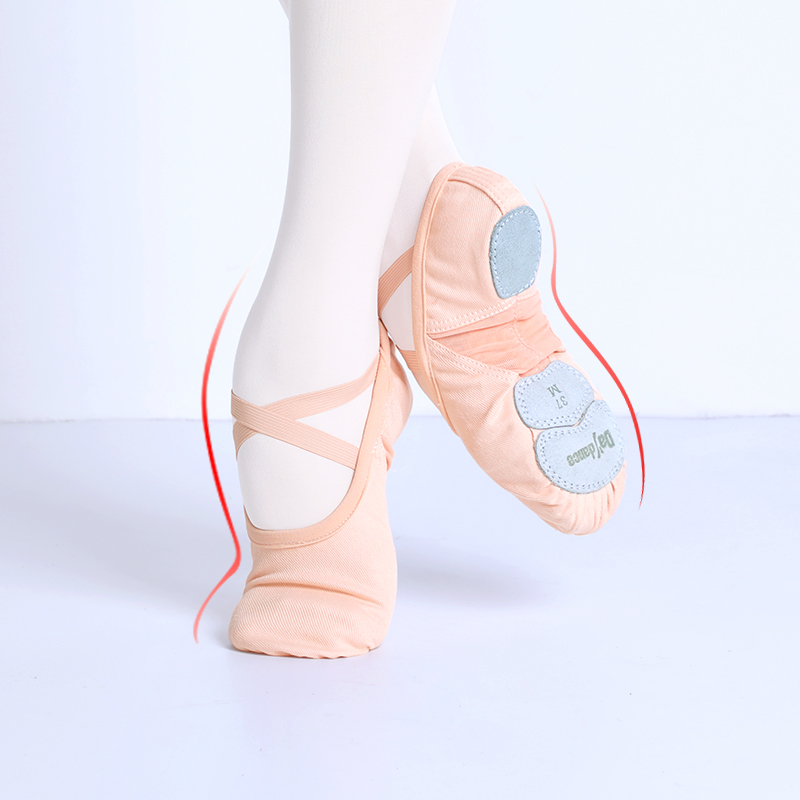 Zapatos de Ballet profesionales para mujer y niña, zapatillas de baile de bailarina con suela dividida suave, zapatillas de Ballet con empalme de malla de tela elástica