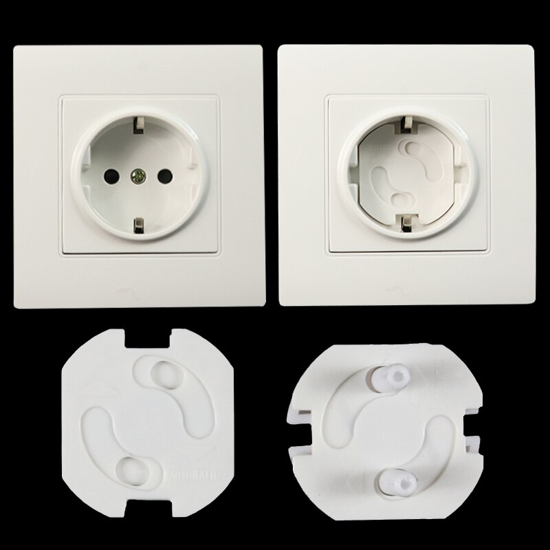 10pcs Baby Safety Rotate Cover 2 Hole Round EU Electric Protection Socket Children Against Plastic Security Locks Cover