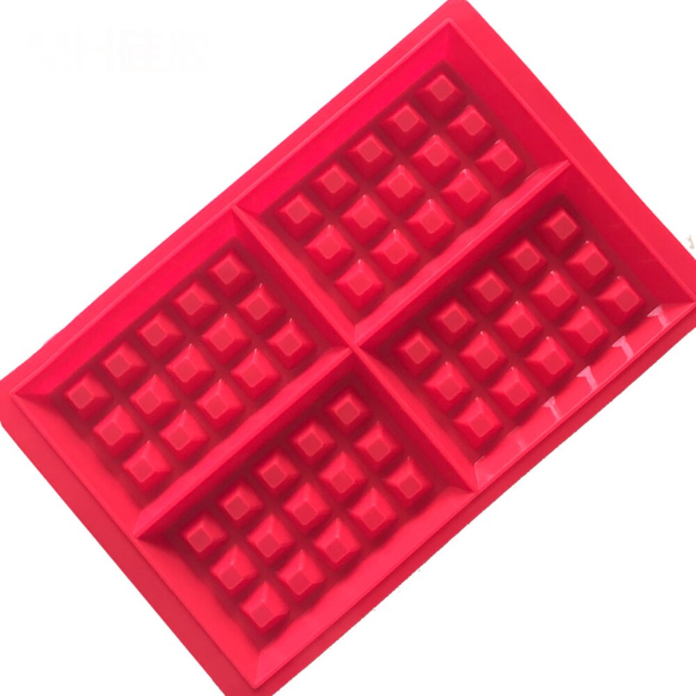 4 Grid Waffle Mold Kitchen Silicone Rectangular Waffles Pan Cake Baking Mould Waffle Tray