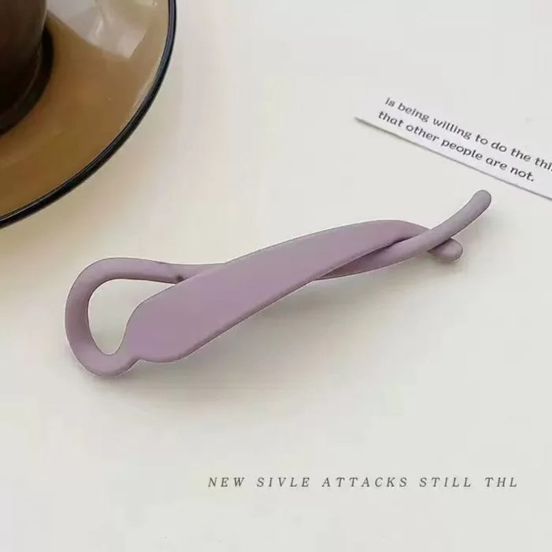 Épingle à cheveux minimaliste française et coréenne toute neuve pour l'arrière de la tête, pince à cheveux élégante de couleur unie, accessoire de cheveux simple et chic