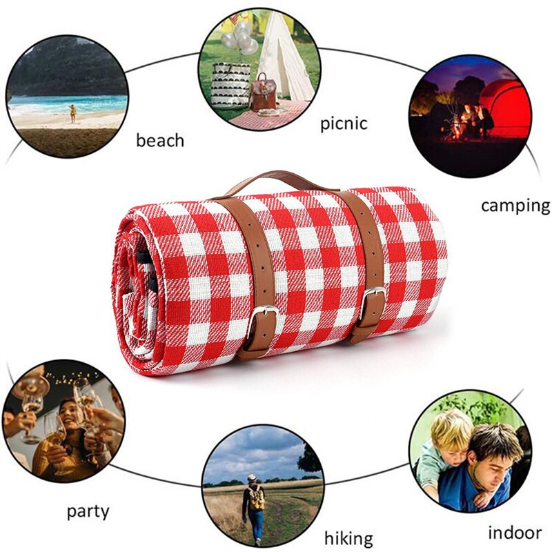 Multi size stor picknickfilt utomhus camping strandmatta 4mm extra svamp hopfällbar tpu vattentät bärbar tältmark