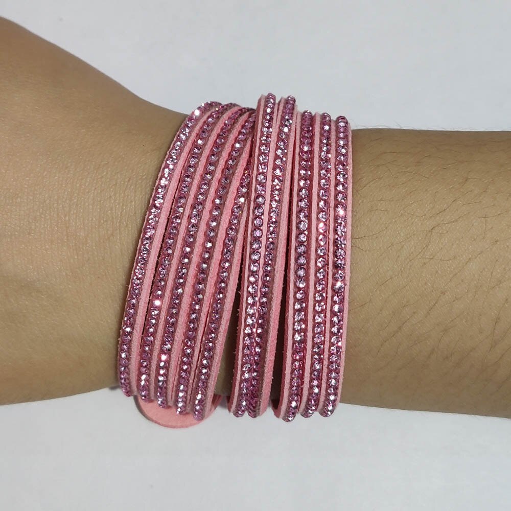 Lokaer Reize Armbinde wickeln Armbinde mehrschichtig Armbänder 14 Farben Zu Wählen Für Frauen WRBR-002: Rosa