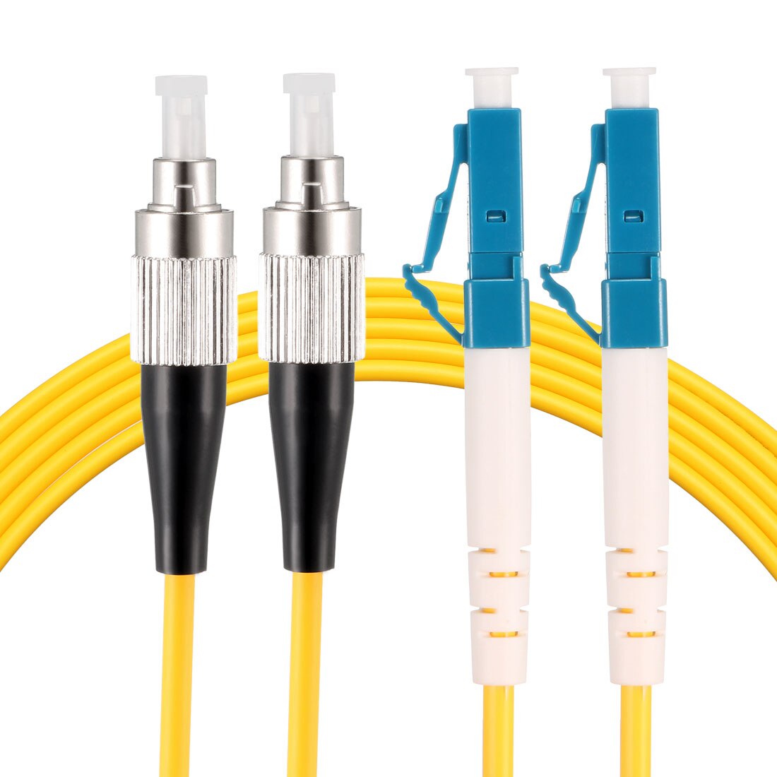 uxcell 1pc Fiber Cable,10 Meters 32Ft FC to LC Duplex 9/125 Single-mode Fiber Optic Cable Jumper Optical Patch Cord FC-LC