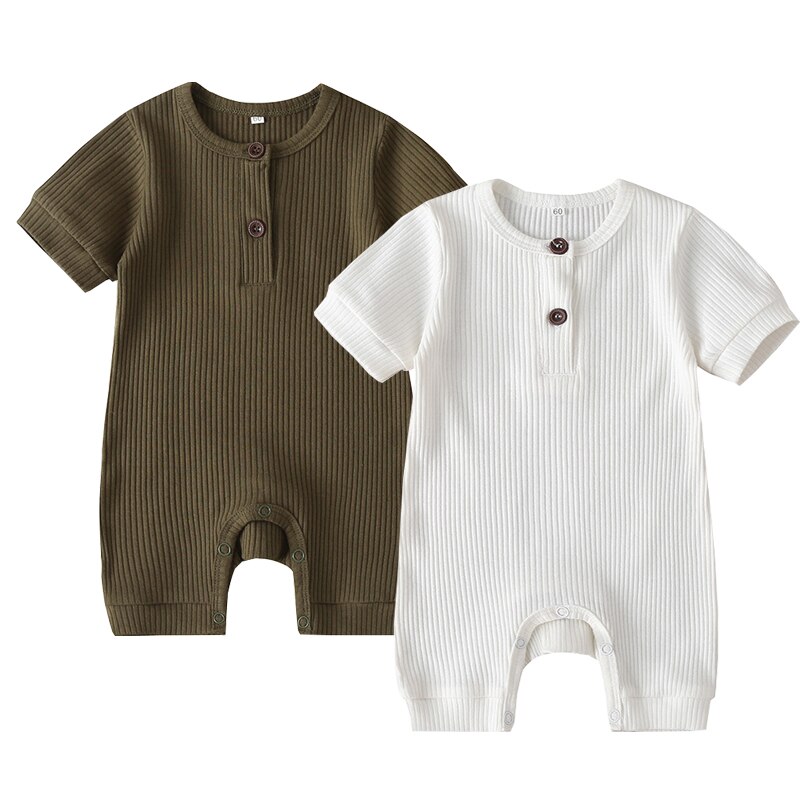 Superzachte katoenen baby rompertjes jongens korte mouwen effen newborn kleding kindersets: Xmy-rss 2004 / 3m