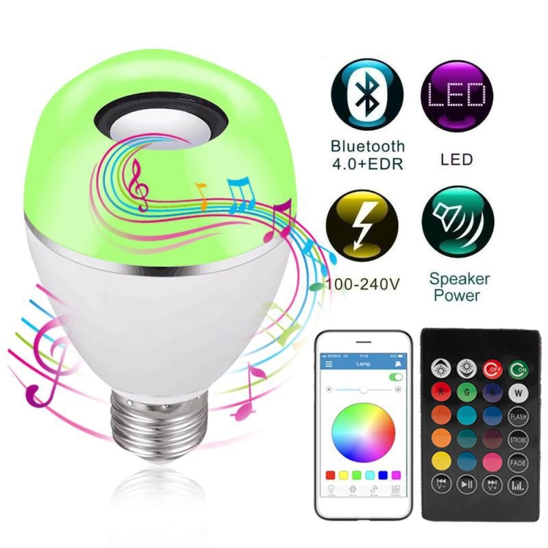 Bluetooth Muziek Light LED Wireless Light Speaker RGB Smart Muziek Lamp E26 Base Kleur Veranderende Met Afstandsbediening Decoraties