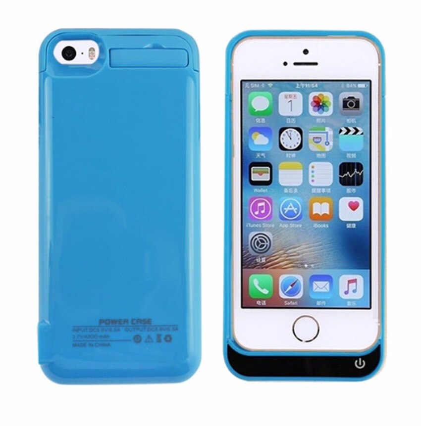 NENG 4200mAh External Backup Battery Charger Case for IPhone 5 5s 5C SE 8 Colours Power Bank Pack Stand Powerbank: 5