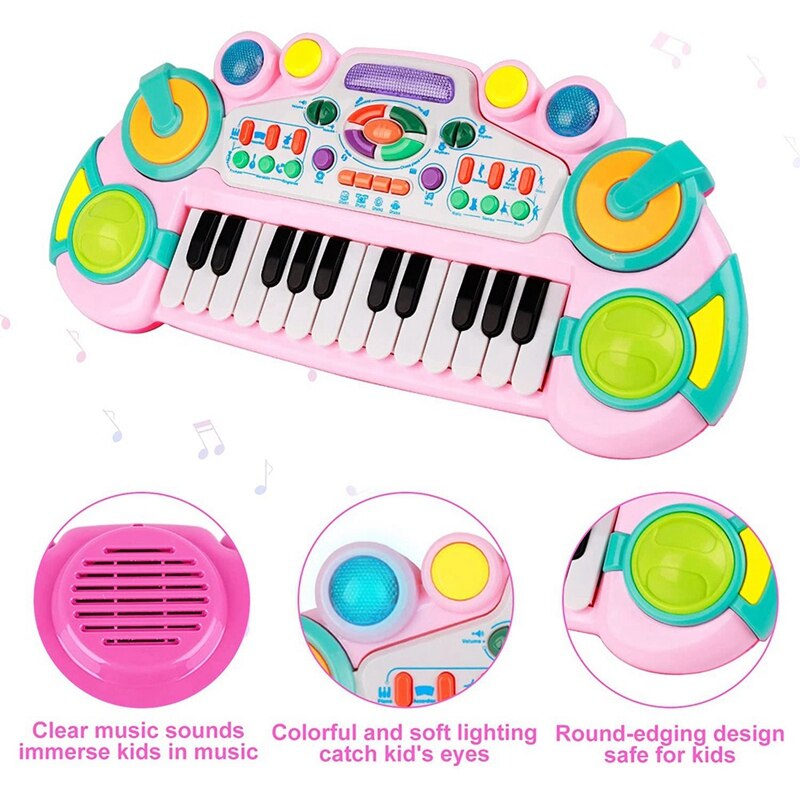 Peuter Keyboard Piano 24-Key Kinderen Piano Speelgoed Multifunctionele Muzikale Speelgoed Voor Jonge Kinderen Jongens En Meisjes
