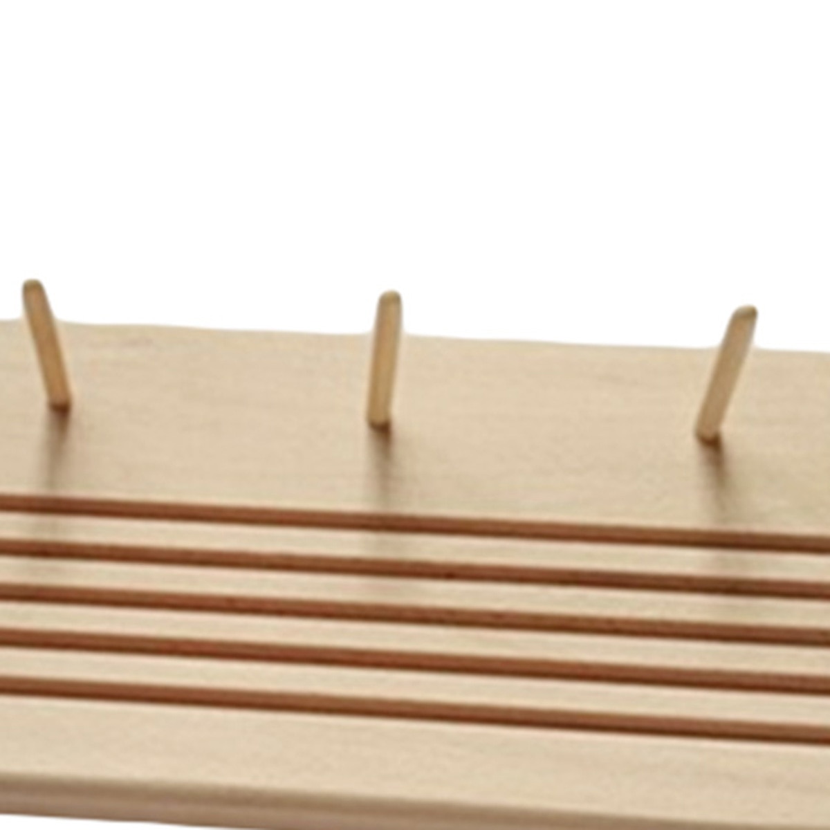 Estante de regla de madera con carrete, organizador de almacenamiento con 5 ranuras horizontales para guardar reglas verticales