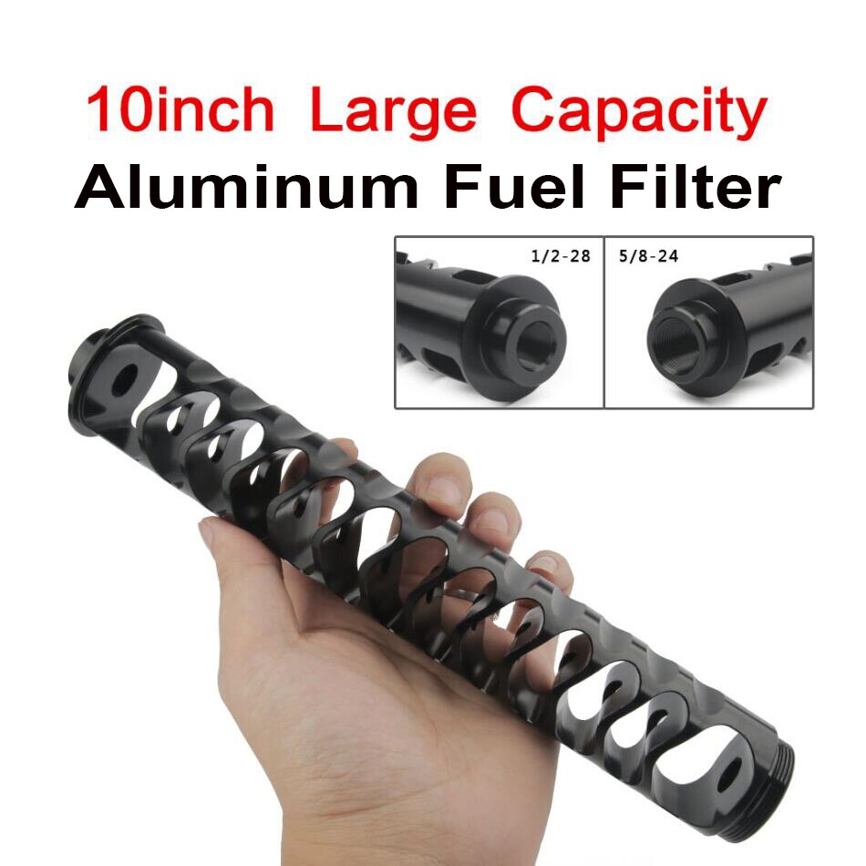 Aluminum Trap 1/2-28 5/8-24 6inch 10inch Single Core Fuel Filter Fuel Trap Solvent Trap for NAPA 4003 WIX 24003 Car Motorbike