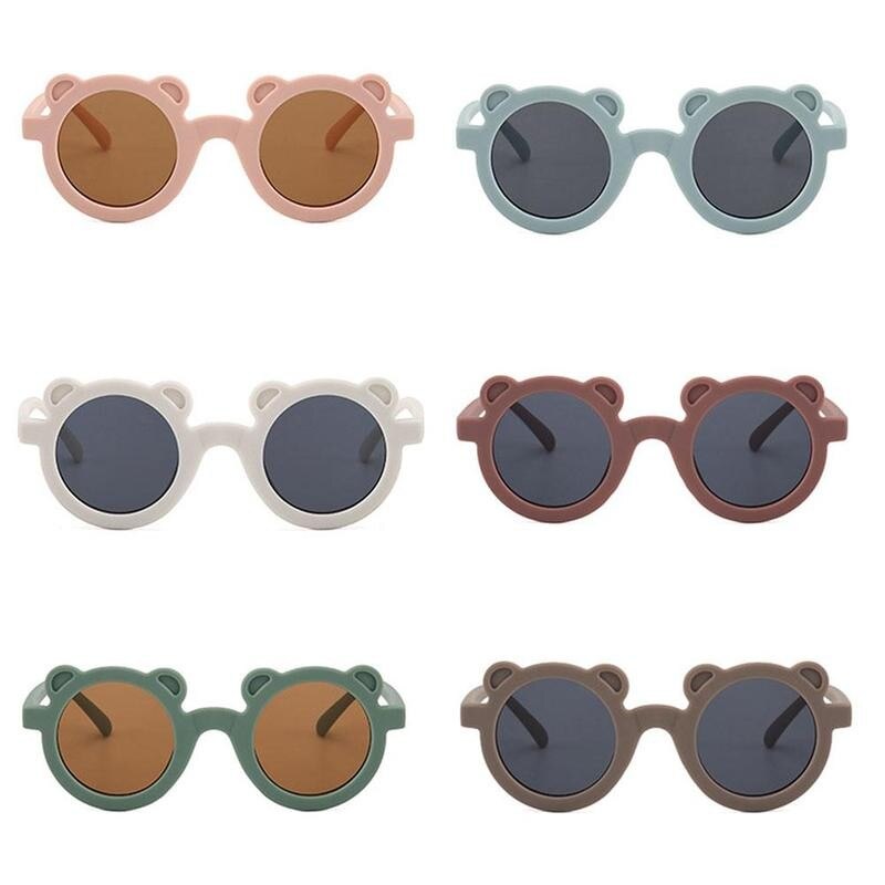 Mooie Leuke Kinderen Zonnebril Beer Vorm Frame Beat Bril Jongen Leuke Ronde Baby Voor Kinderen Brillen Straat Shades W2O7