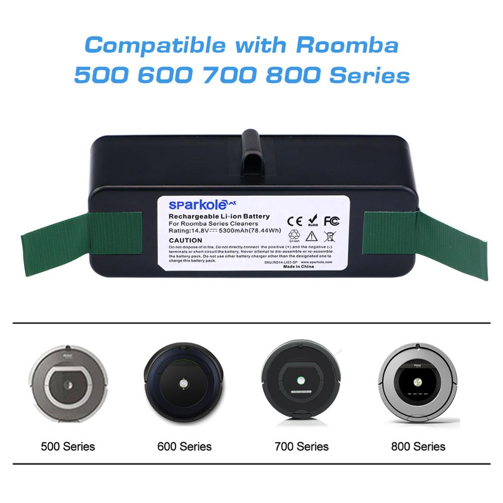 5.3ah 14.8v li-ion batteri til irobot roomba 500 600 700 800 serier 510 531 555 560 580 620 630 631 650 670 770 780 790 870 880