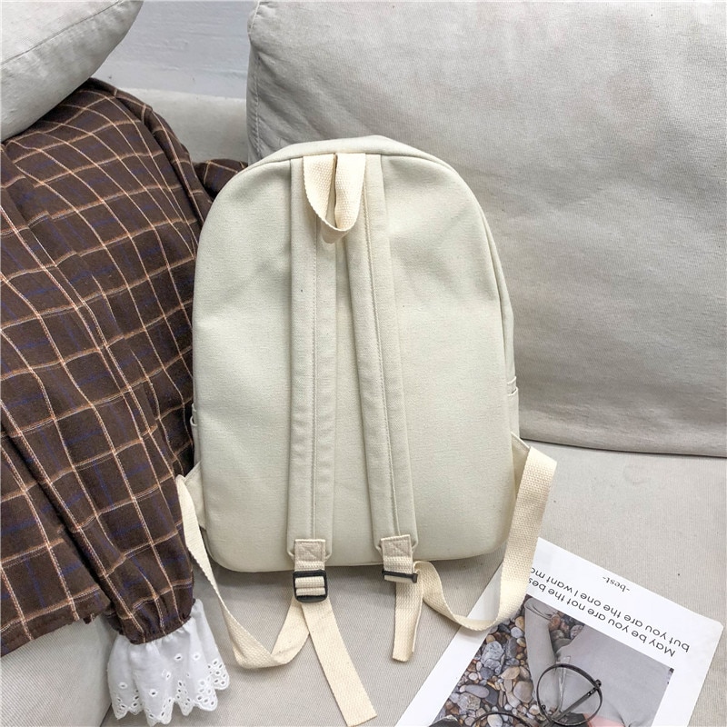 Menghuo Preppy Style Women Backpack for School Teenager Girls School Bag Ladies Canvas Fabric Backpack Female Bookbag Mochilas