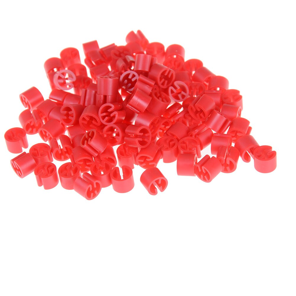 100pcs Hanger Size Markers Plain Colored, Garment Clothing Accessories Clothes Hanger Circle Clip Snap Blank Size Cube: Red