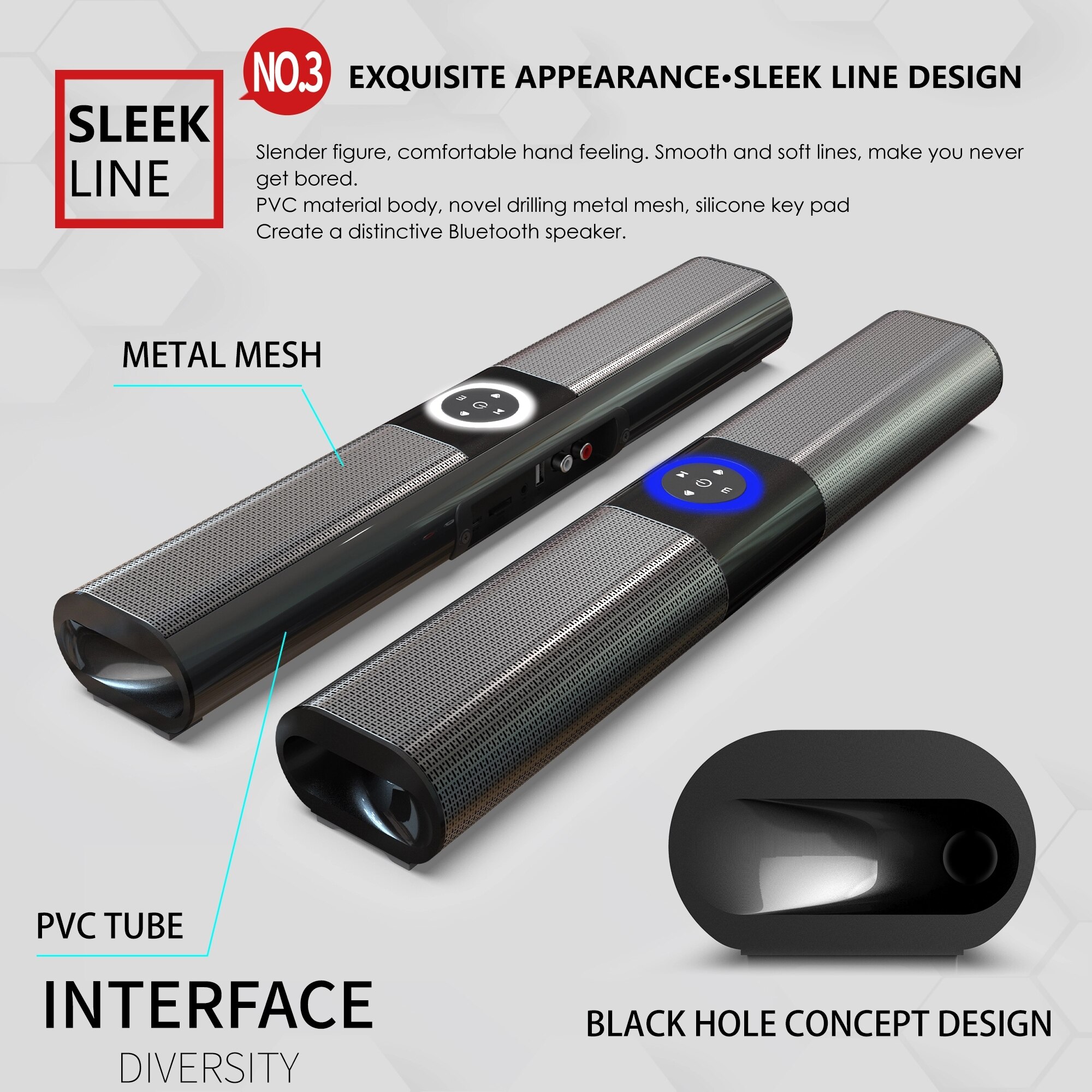 Wall-mounted Wireless Column Home Theater TV Soundbar Portable Bluetooth Speaker For Computer Speakers Subwoofer Music Center