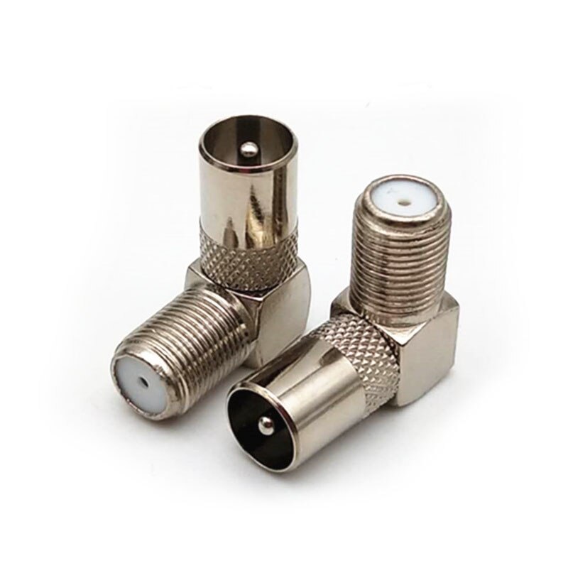 5 Pcs 90 Degree Right Angled TV Cable Connector Coaxial F Female To TV Female Plug To Female Socket Connector