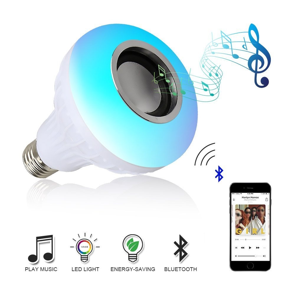 E27 7W Led Lamp Rgb Licht Draadloze Bluetooth Audio Speaker Muziek Dimbare Lamp Met Afstandsbediening