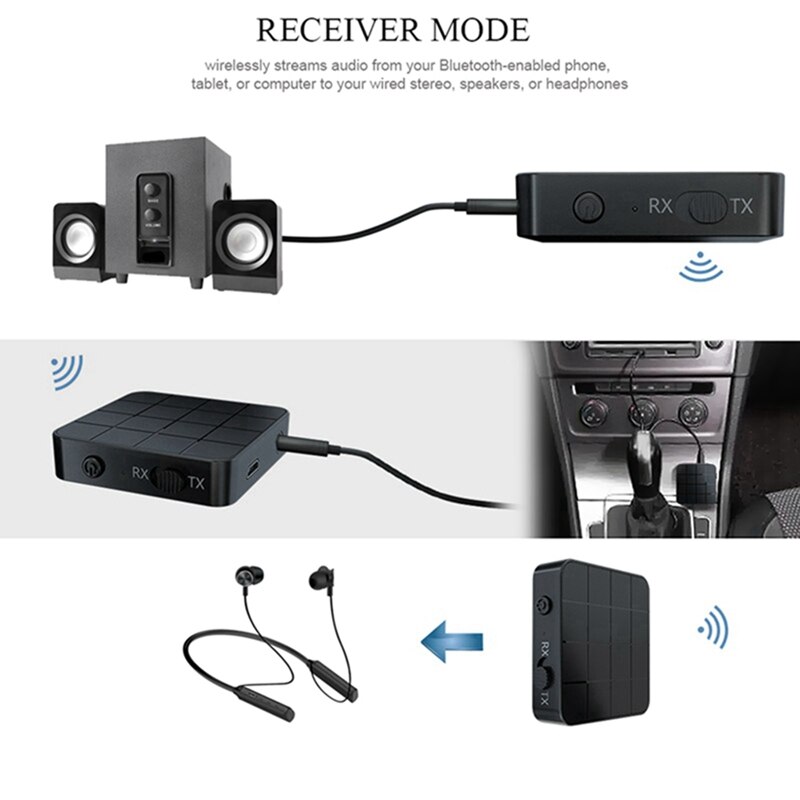 Trasmettitore e ricevitore Wireless o Aux Bluetooth 5.0 adattatore 2 in 1 3.5mm