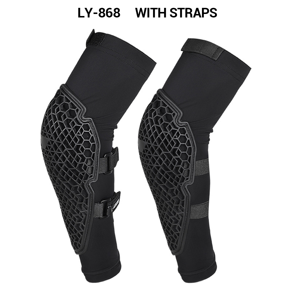 Czarne motocyklowe ochraniacze na kolana kobiety nałokietniki Protector Moto jazda ochrona na motocykl Gears ochraniacze na kolana Motocross Guards Men: LY-868 With Straps / XL