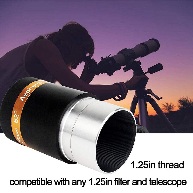 2 Stuks 1.25 Inch Asferische Oculair Telescoop Groothoek 62 De Oculair 2M + 2X Barlow Lens Voor monoculaire Telescoop