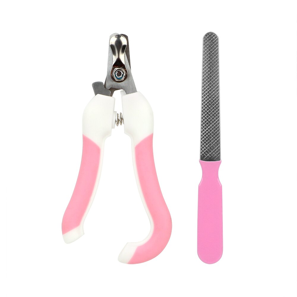 Cutter Nail File Pet Toe Care Pet nail clipper Portable Scissors Trim Nails: Pink / S